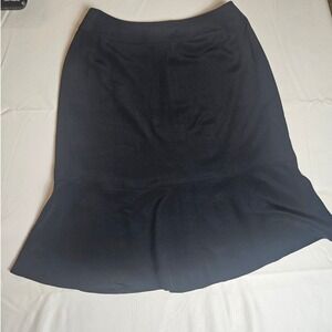 Chanel Silk Trumpet Skirt Women's 40 Black Cruise Collection Karl Lagerfeld